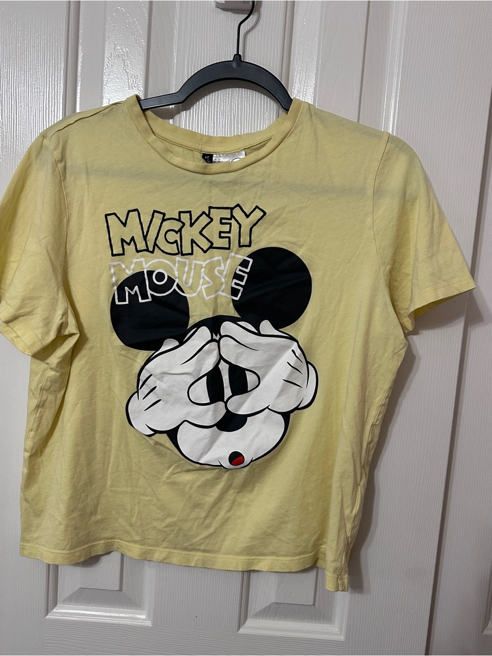 H&M Yellow Mickey Mouse Graphic Short Sleeve Tee